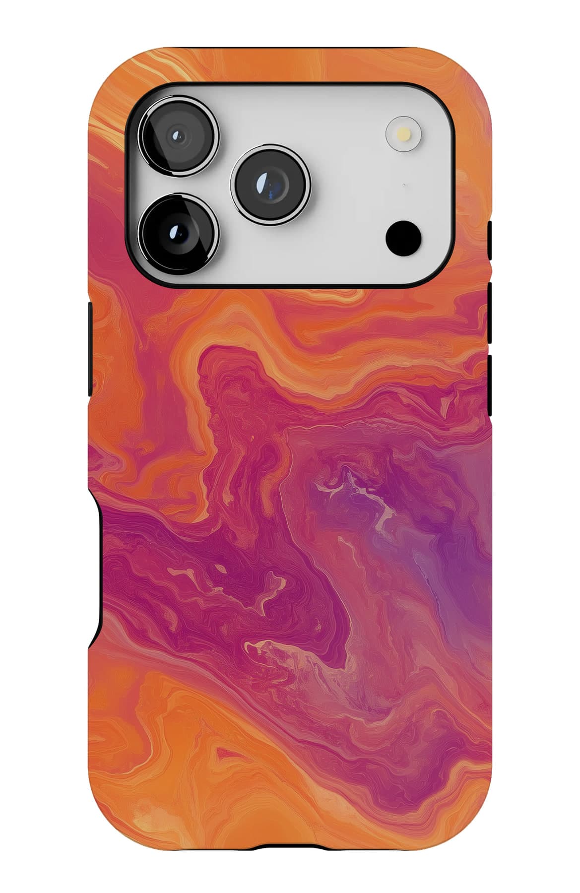 Amber and rose folded together. Shown on an iPhone.