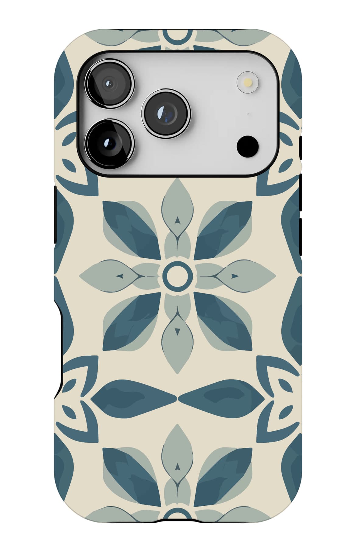 Blue and cream tilework, the Portuguese kind. Shown on an iPhone.