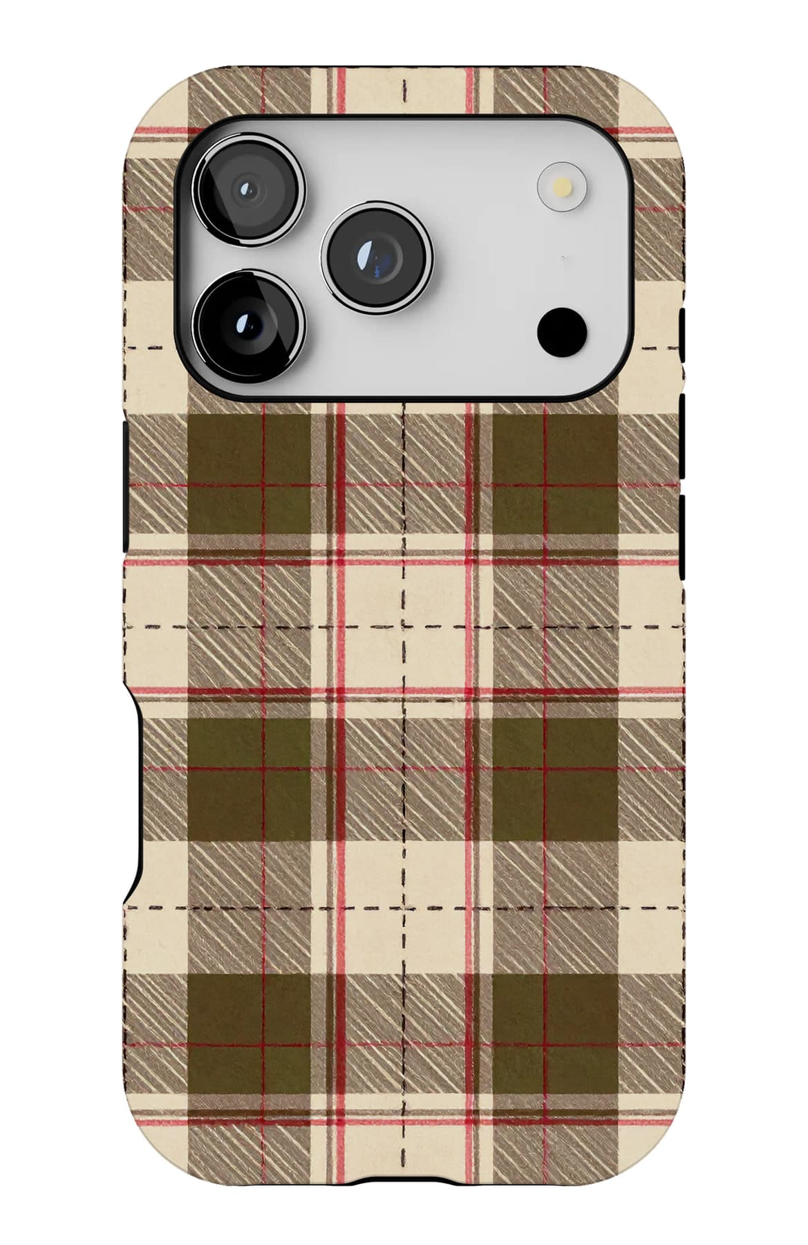 Burgundy lattice set on the diagonal. Shown on an iPhone.