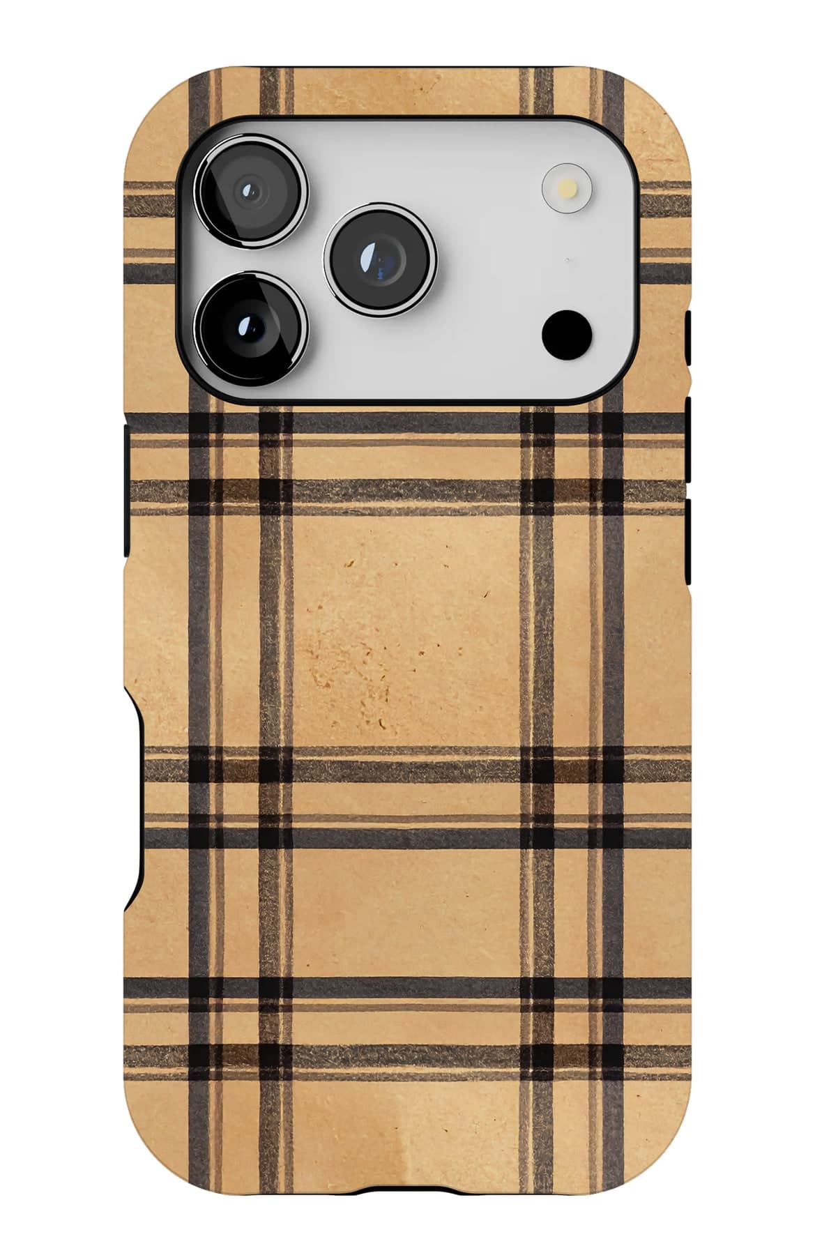 A burgundy lattice on cream. Shown on an iPhone.