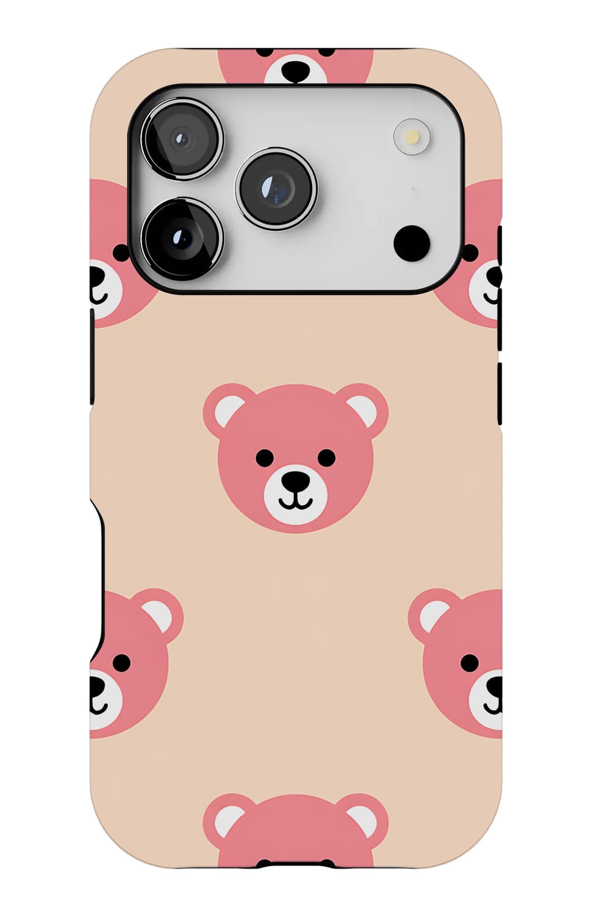 Teddies on pink and lilac stripes. Shown on an iPhone.