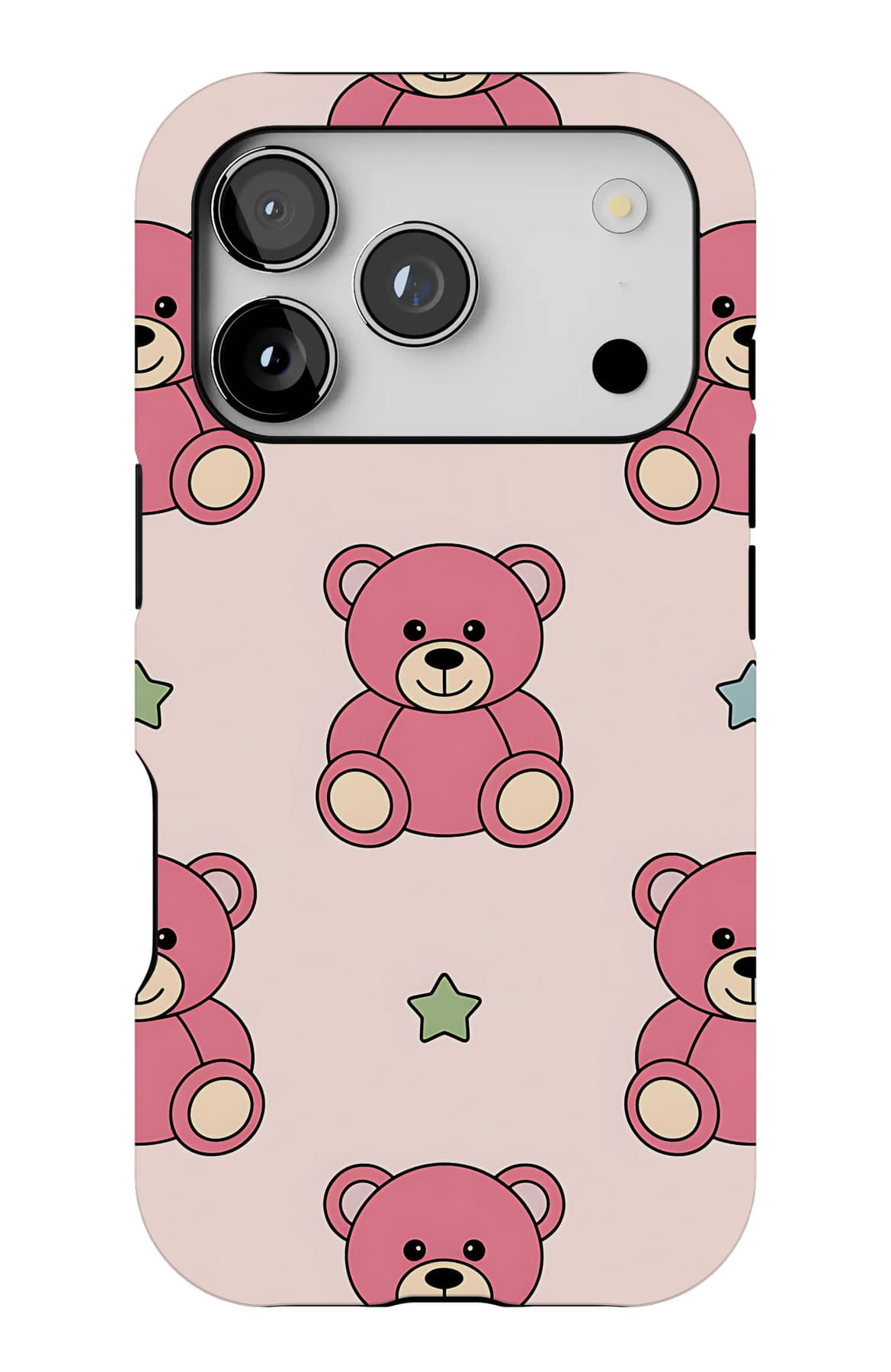Teddies and cupcakes on mint. Shown on an iPhone.