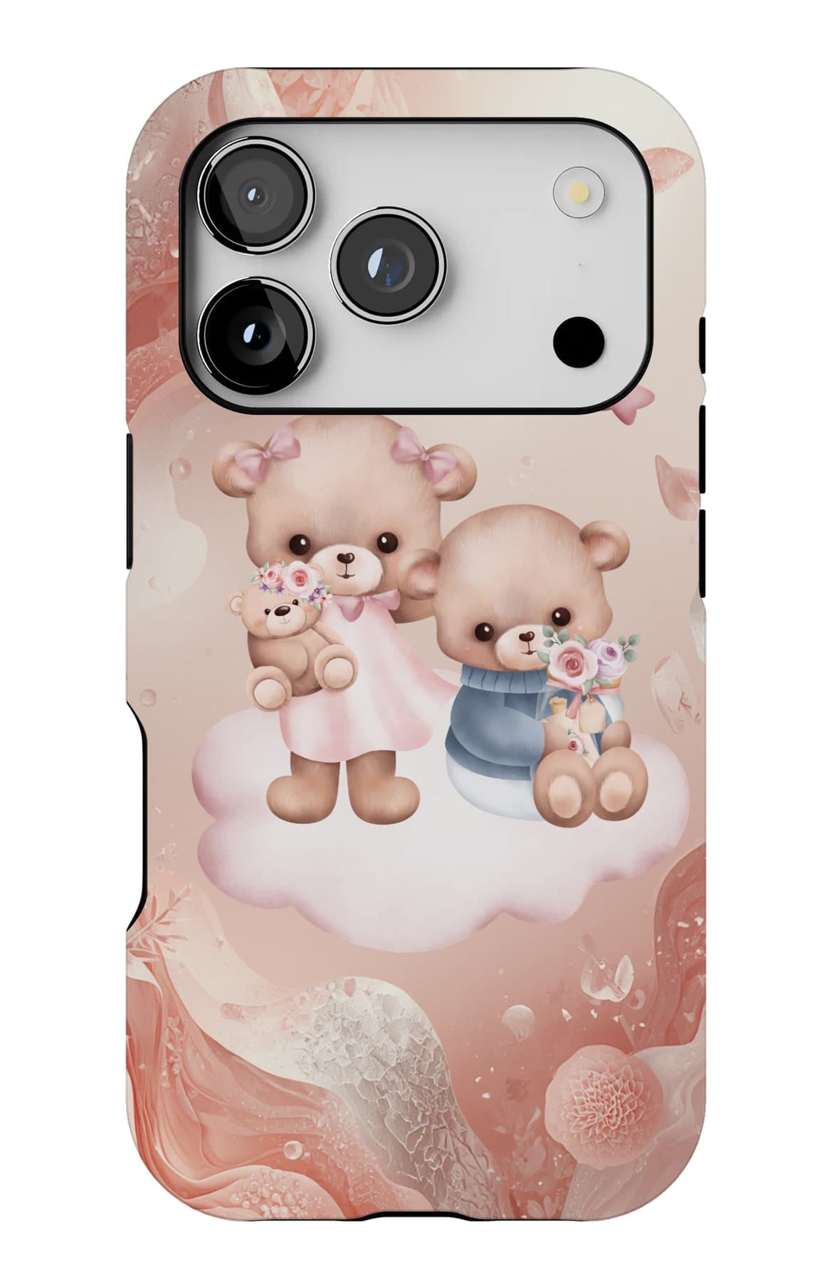 Two bears against a marbled sky. Shown on an iPhone.