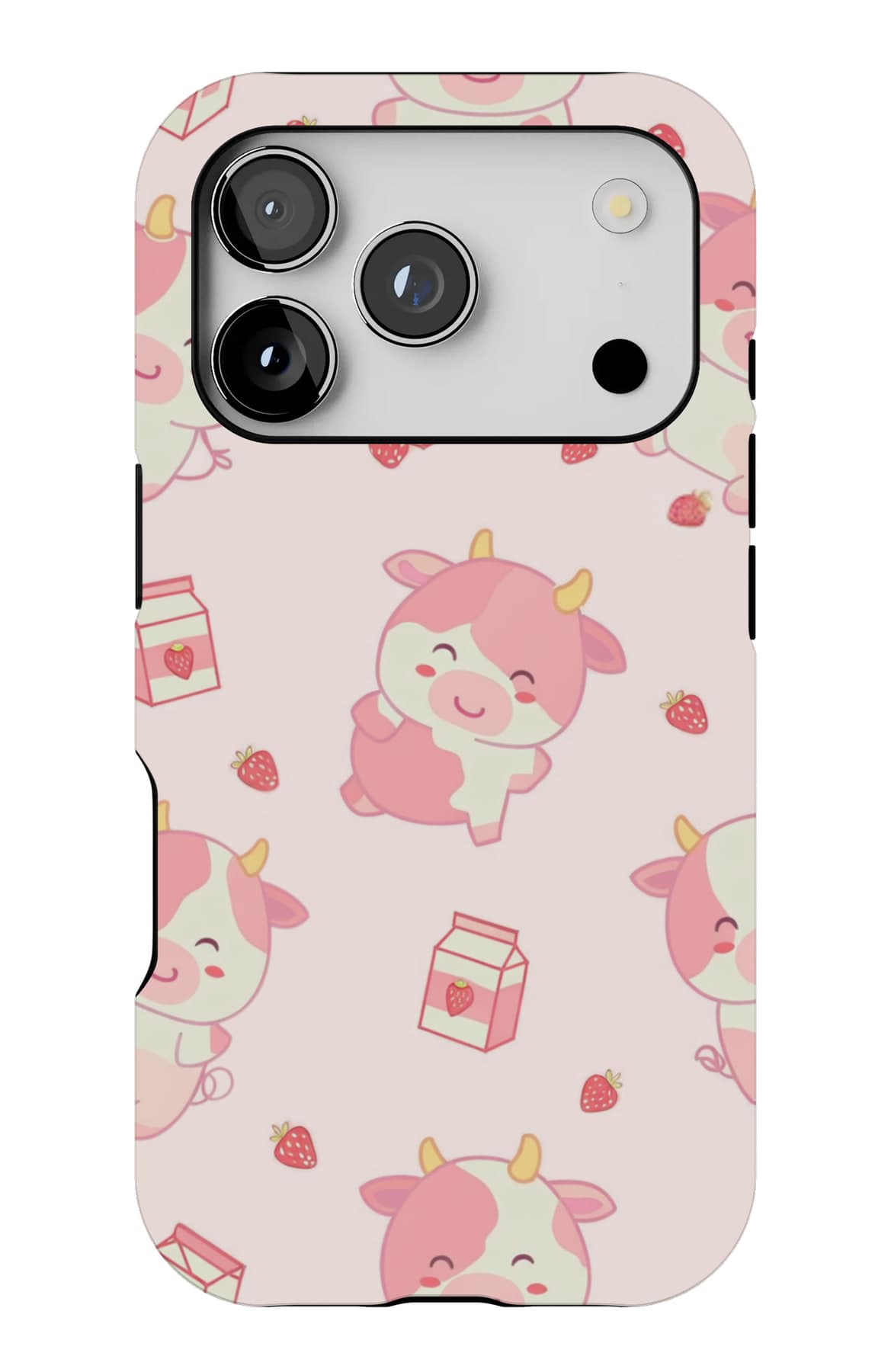 Round pigs on a pink ground. Shown on an iPhone.