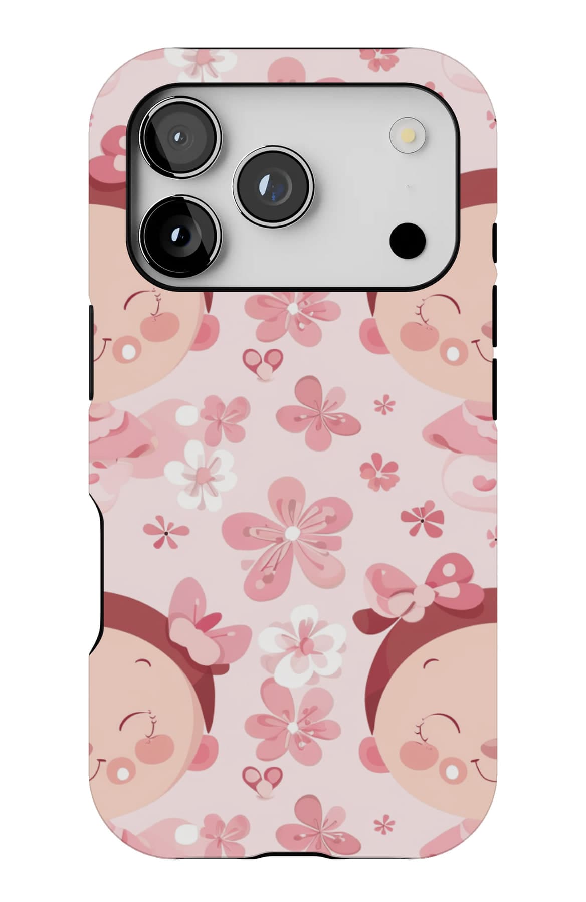 Sleeping babies on blush pink. Shown on an iPhone.