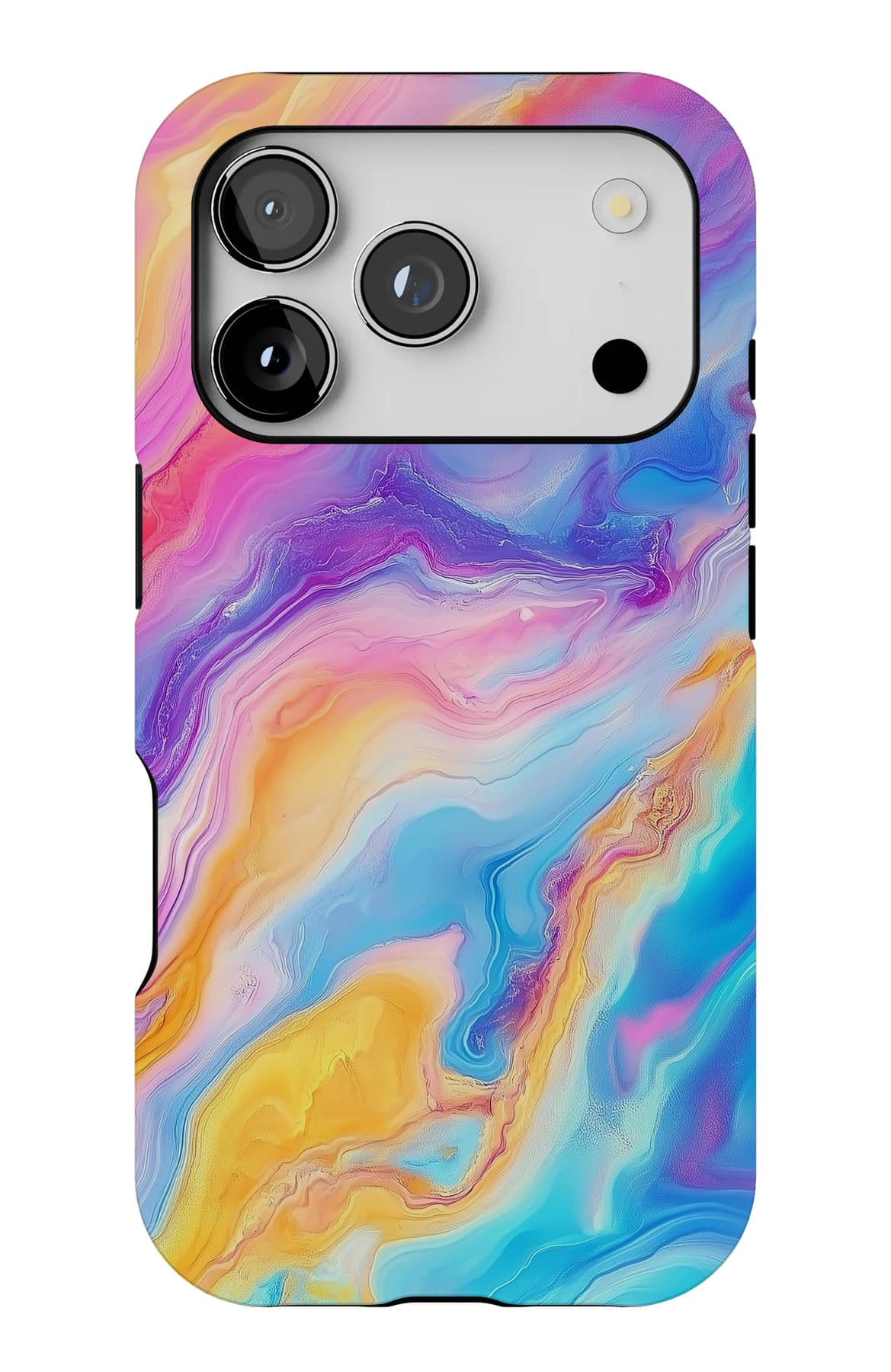 A full spectrum poured across the surface. Shown on an iPhone.