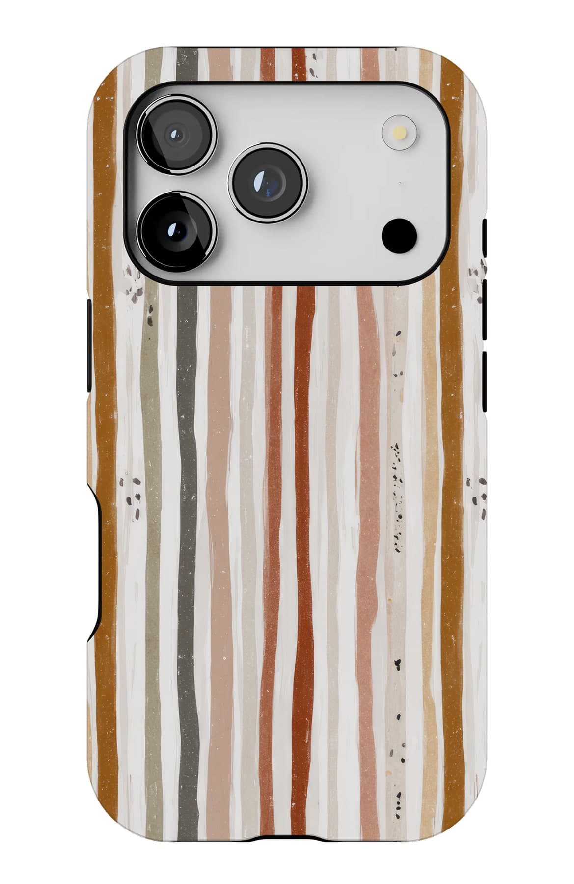 Blush and grey stripes, softly torn. Shown on an iPhone.