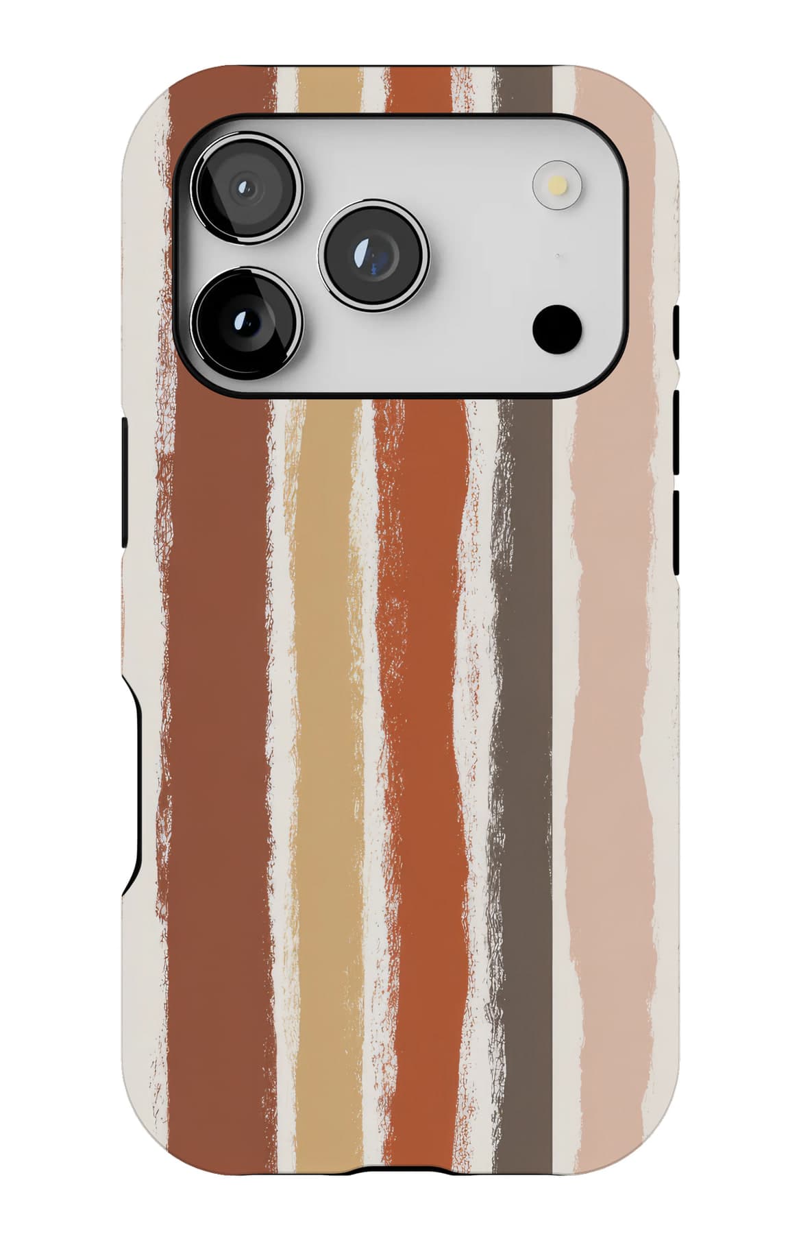 Terracotta stripes with a deckled edge. Shown on an iPhone.
