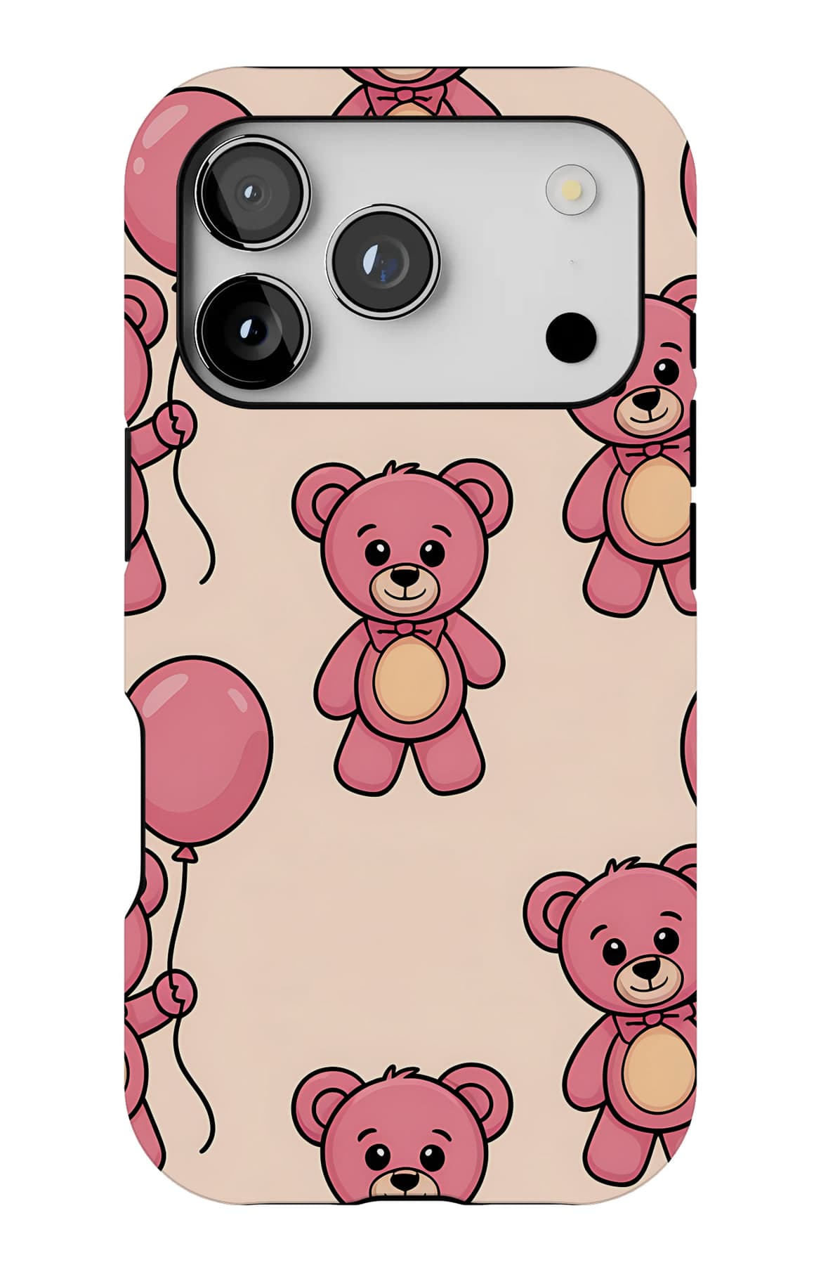 Bold crimson paw prints on peach. Shown on an iPhone.