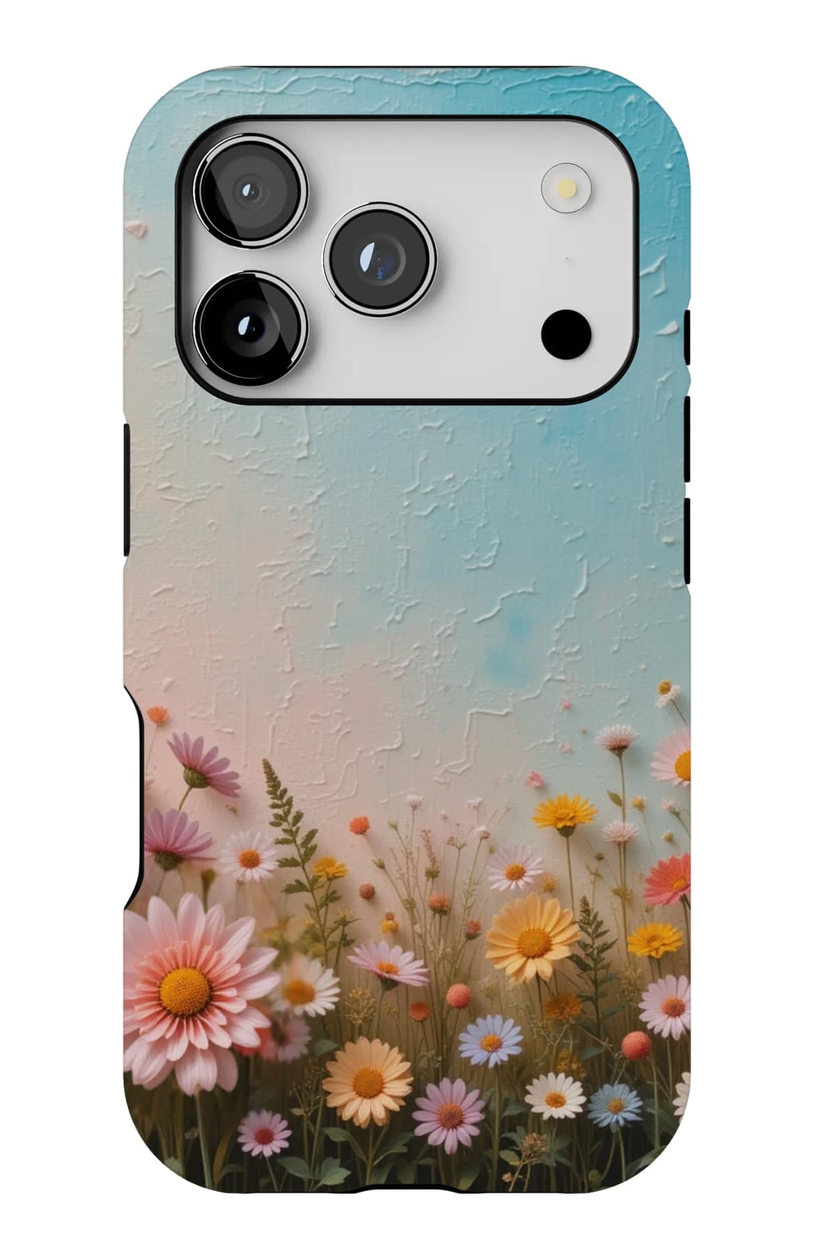 A meadow pressed into plaster. Shown on an iPhone.