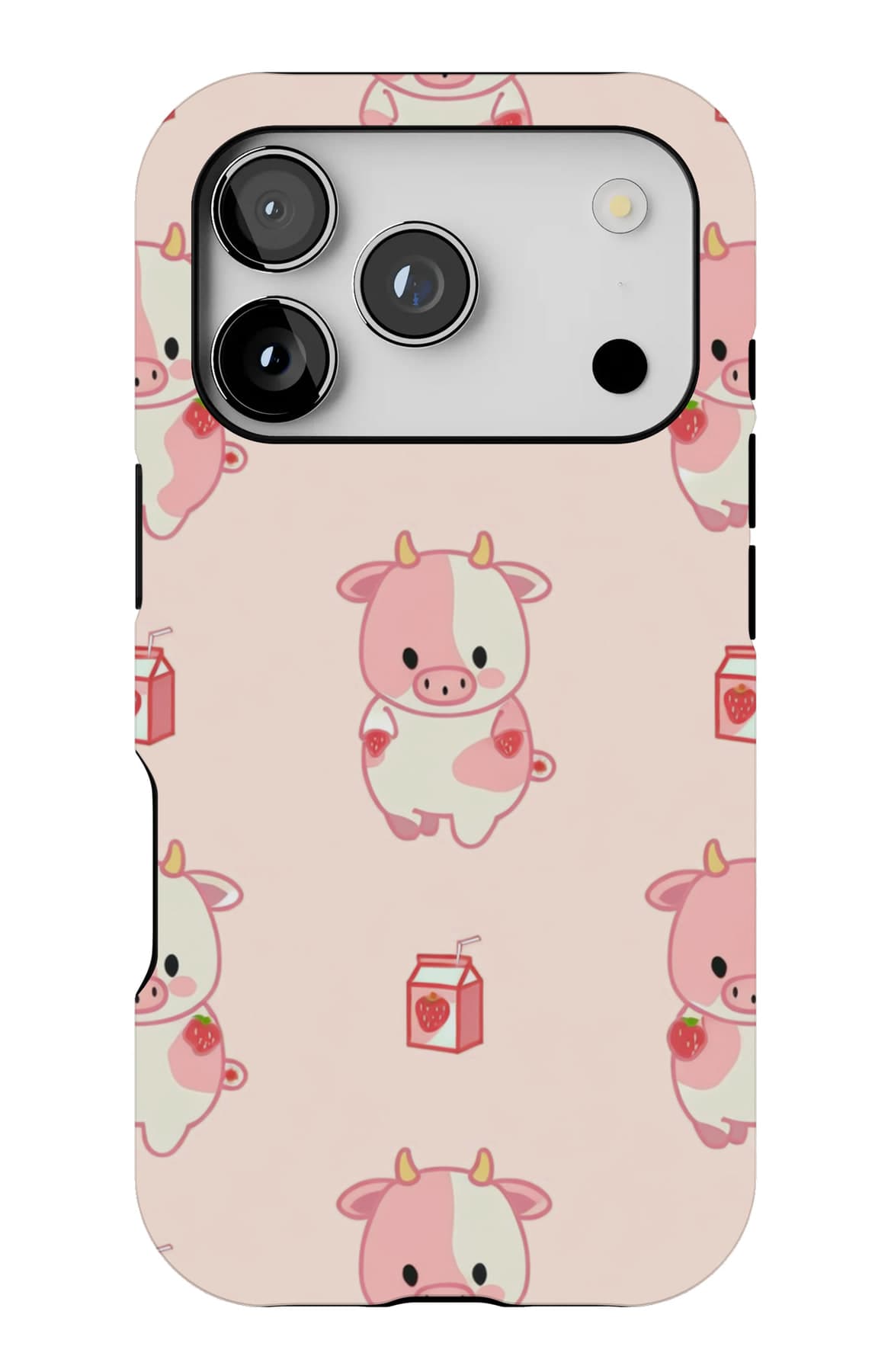 A parade of pigs on pale pink. Shown on an iPhone.