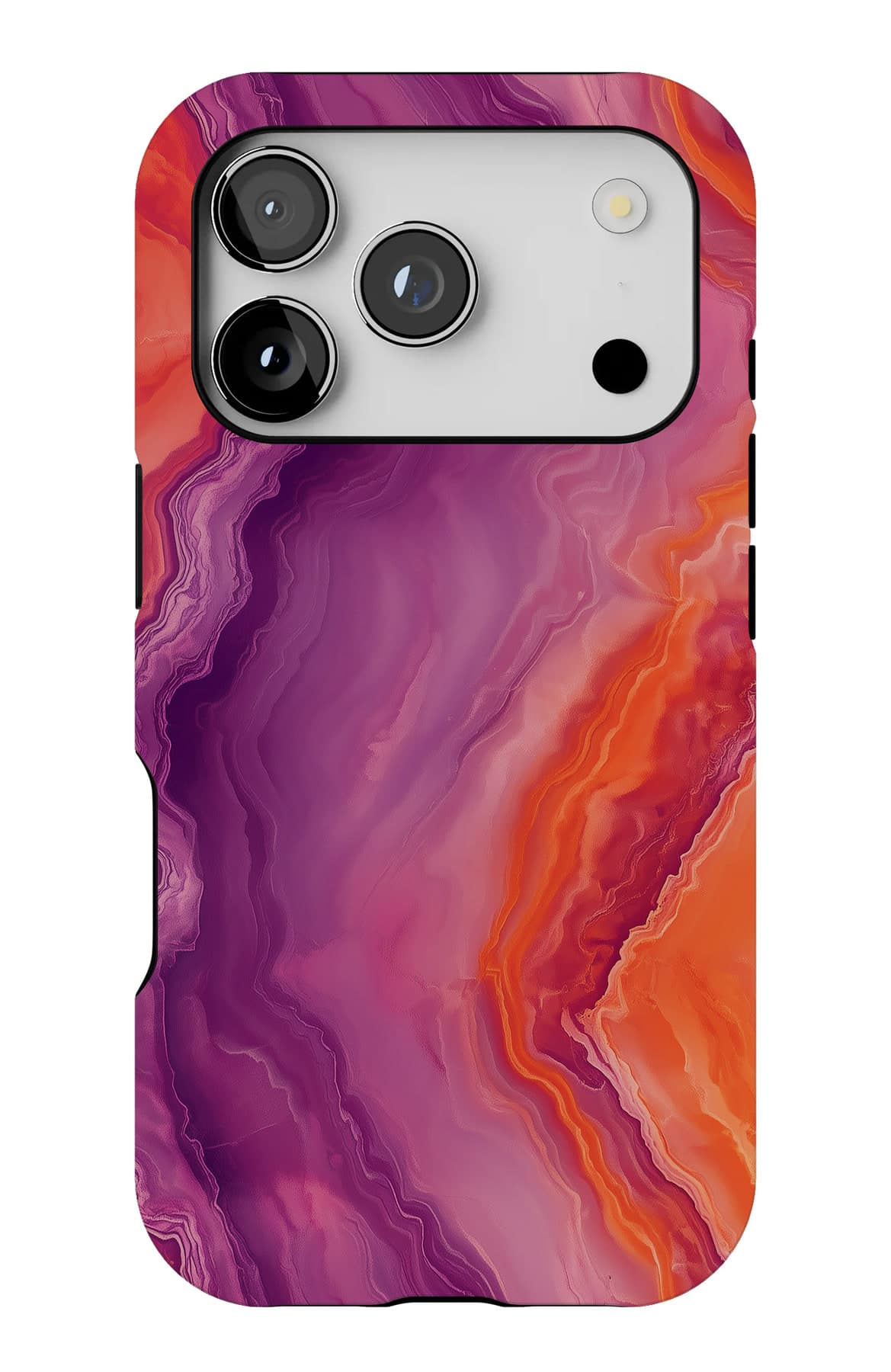 Deep orange turning to magenta. Shown on an iPhone.