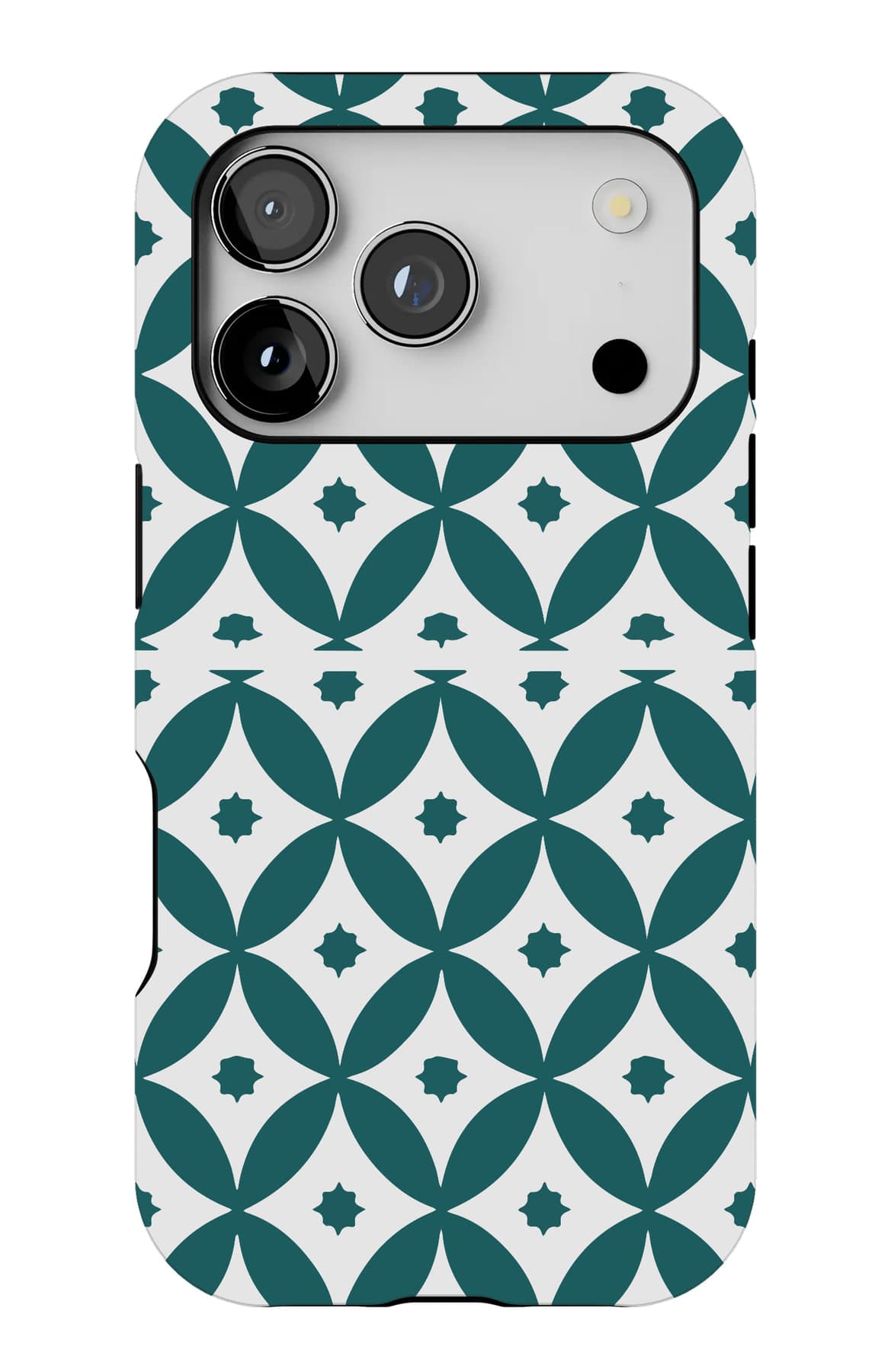 A teal diamond lattice, edge to edge. Shown on an iPhone.